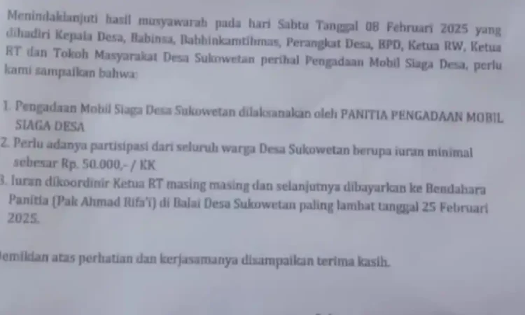 Desa Sukowetan