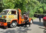 Truk Asal Sidoarjo Menuju Pacitan Terguling di Trenggalek Karena Tersesat GPS