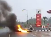 Sepeda Motor Terbakar di SPBU Trenggalek, Tak Ada Korban Jiwa