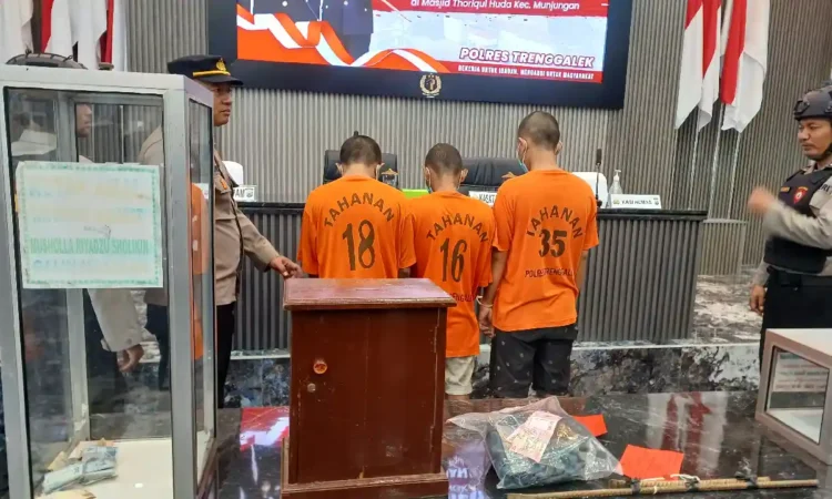 6 Anak dan 3 Dewasa Maling Kotak Amal di Munjungan Trenggalek Tertangkap