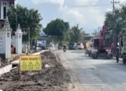 Aksi Tanam Pisang Berbuah Perbaikan, Jalan Wonoanti Trenggalek Dibangun Drainase dan Aspal Ulang