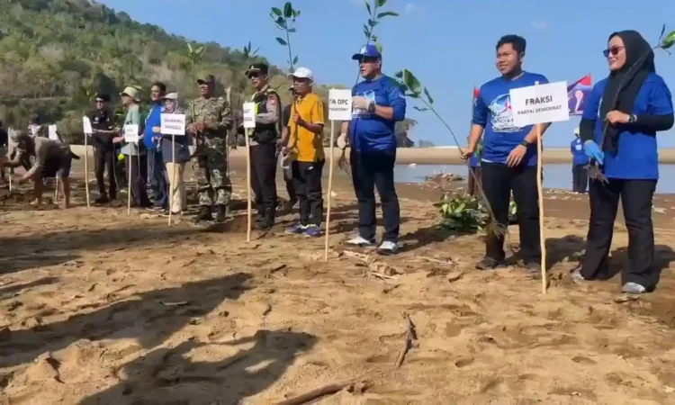 ​Rajut Semangat Gotong Royong, Demokrat Trenggalek Gaungkan Gerakan Langit Biru di Pantai Konang