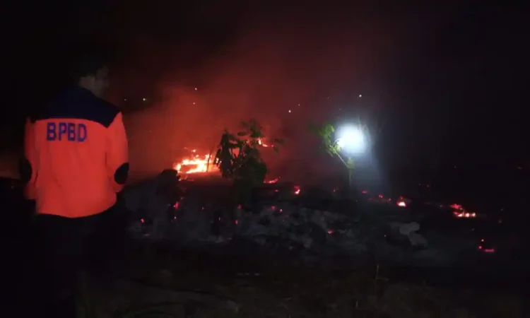 Kebakaran Tumpukan Kayu Lapuk di Trenggalek, Petugas Butuh 2 Jam Padamkan Api