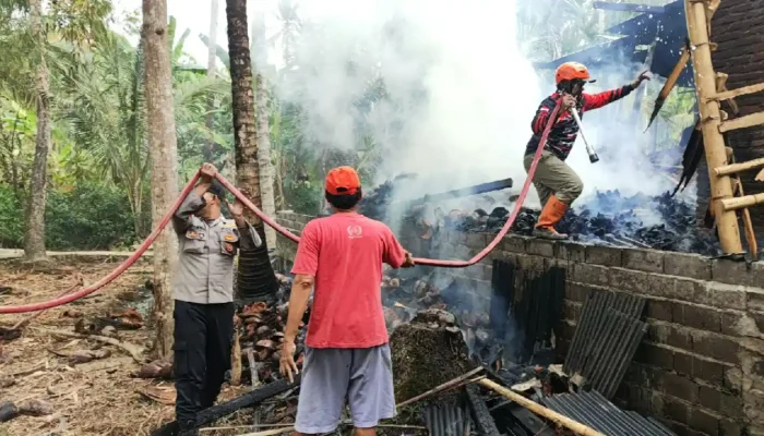 Diduga Lupa Matikan Tungku, Tempat Produksi Tahu dan Gudang Sabut Kelapa di Trenggalek Ludes Terbakar